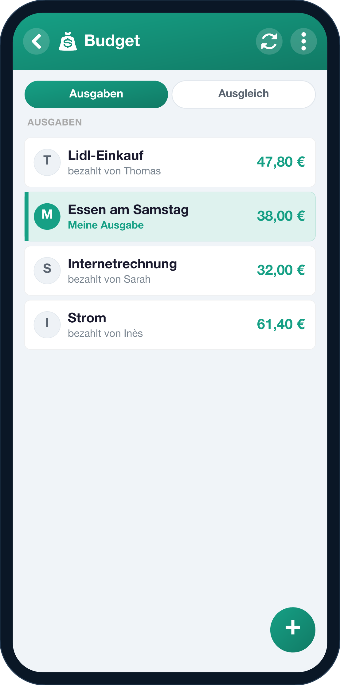 Gruppenkonto-Ansicht in YouTim