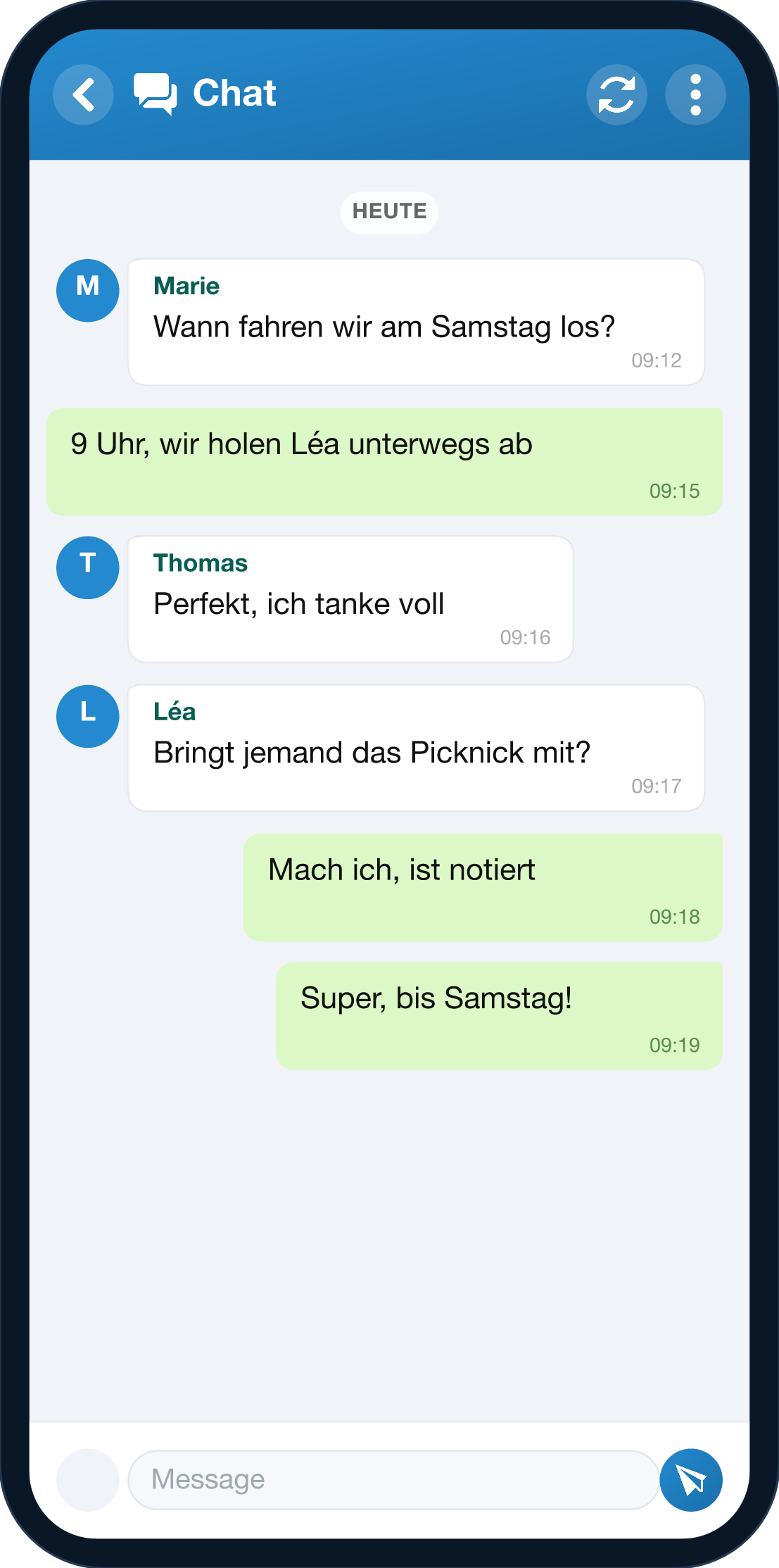 Chat-Bildschirm von YouTim