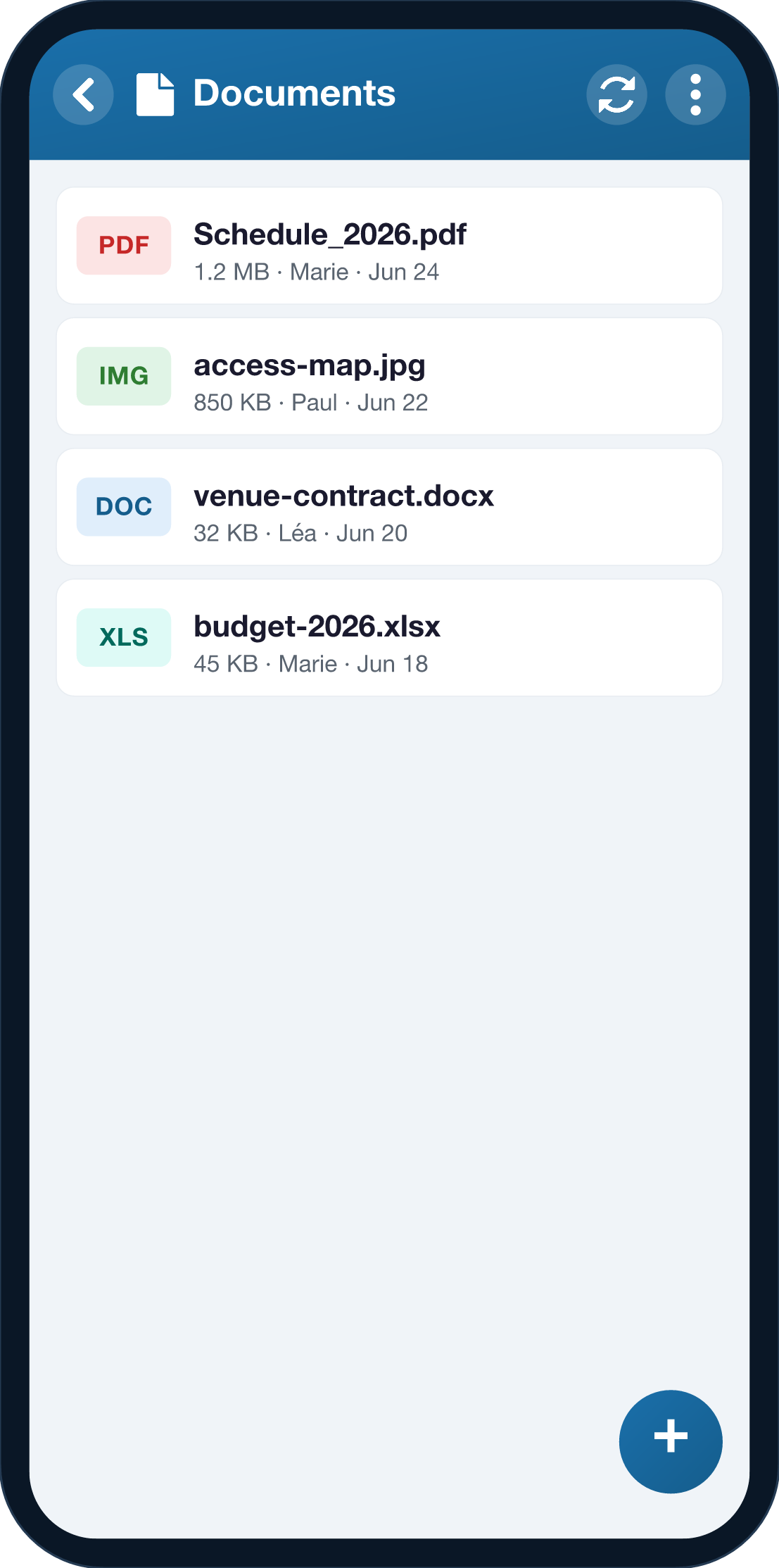 YouTim Documents screen