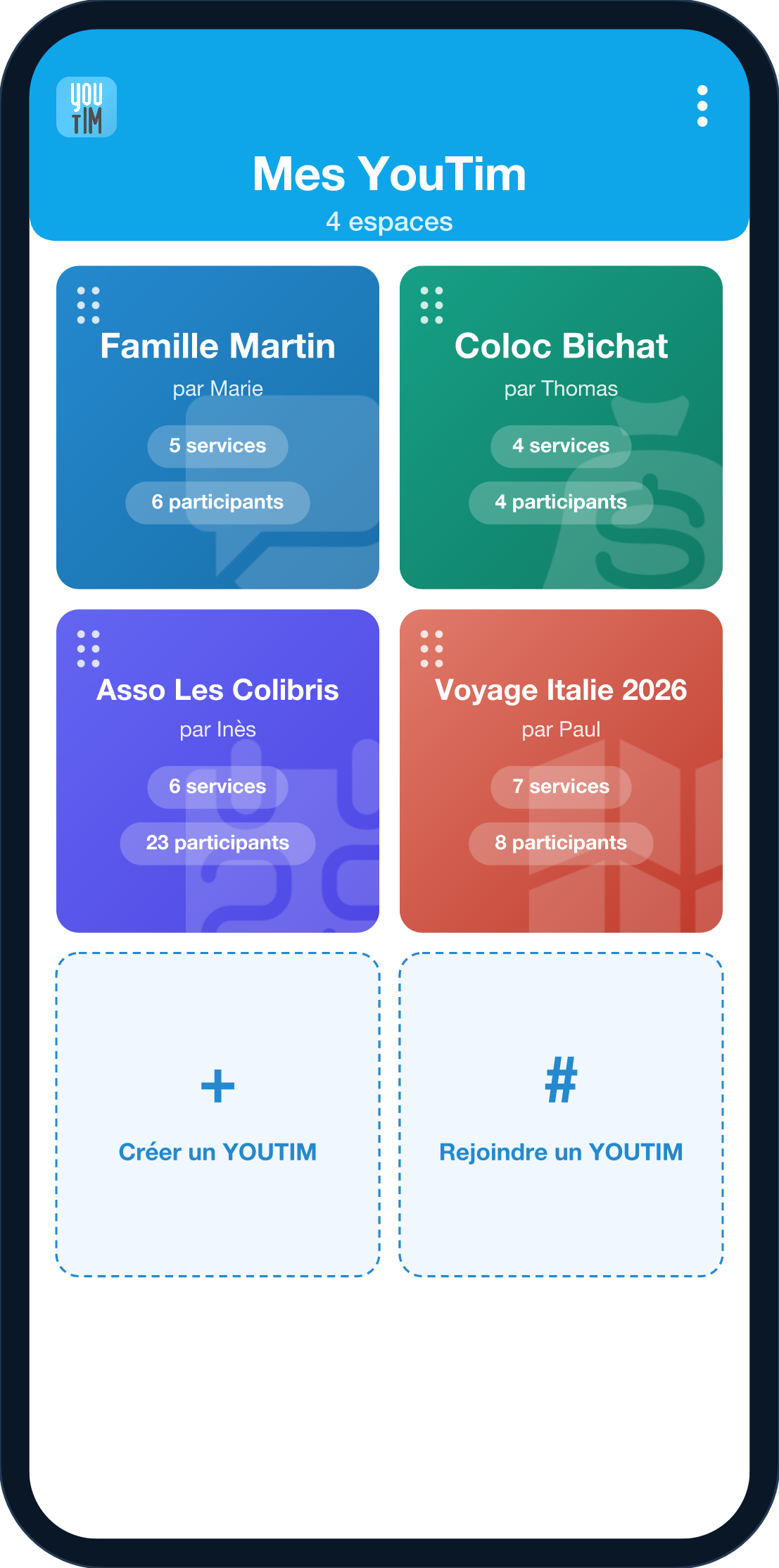 Schermata principale di YouTim
